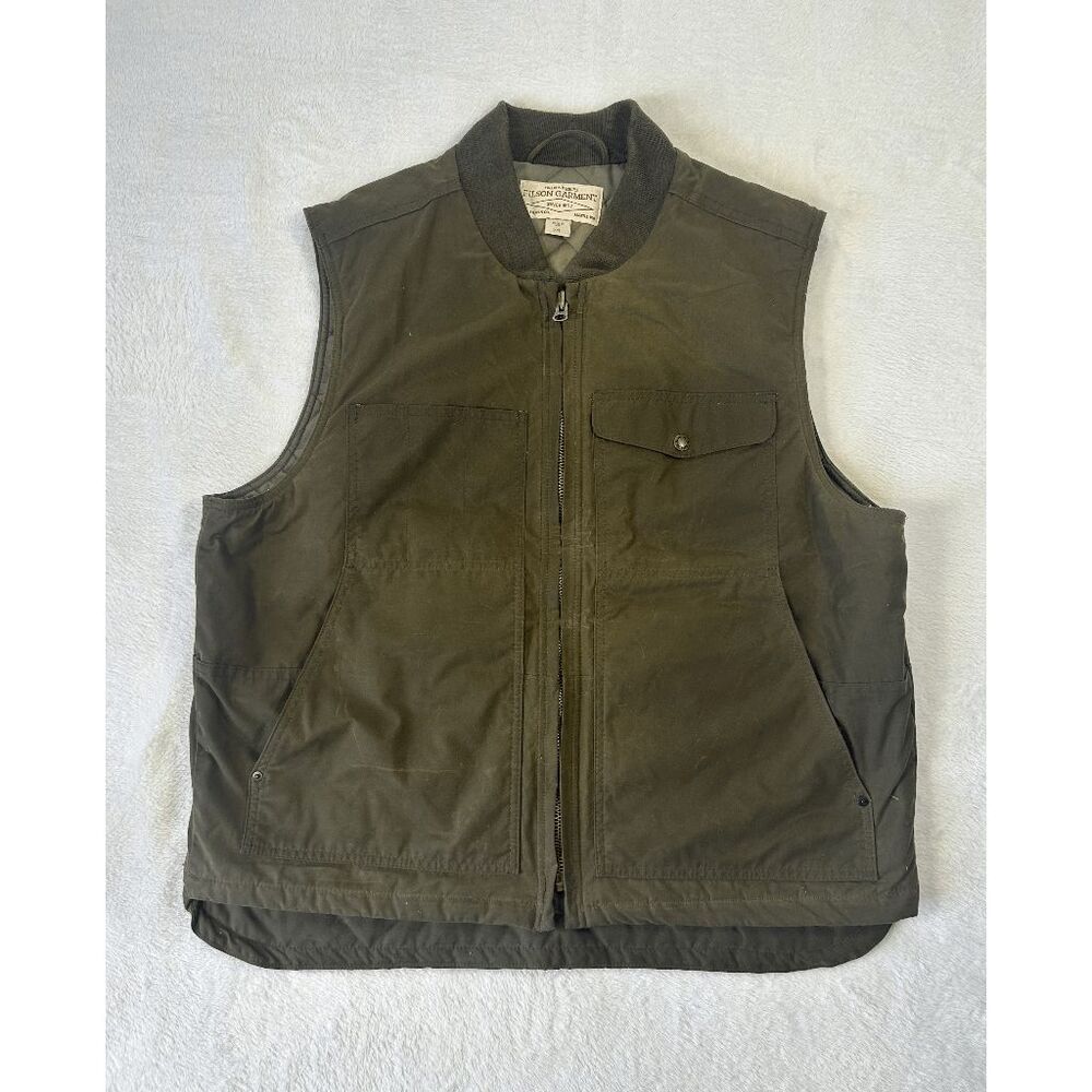 Vintage Filson Vest in Ottergreen Size XXL Outdoors Hunting USA Made Cotton
